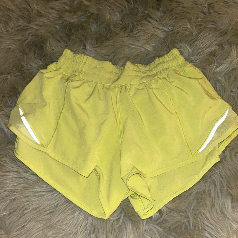 Yellow Lululemon hotty hot shorts